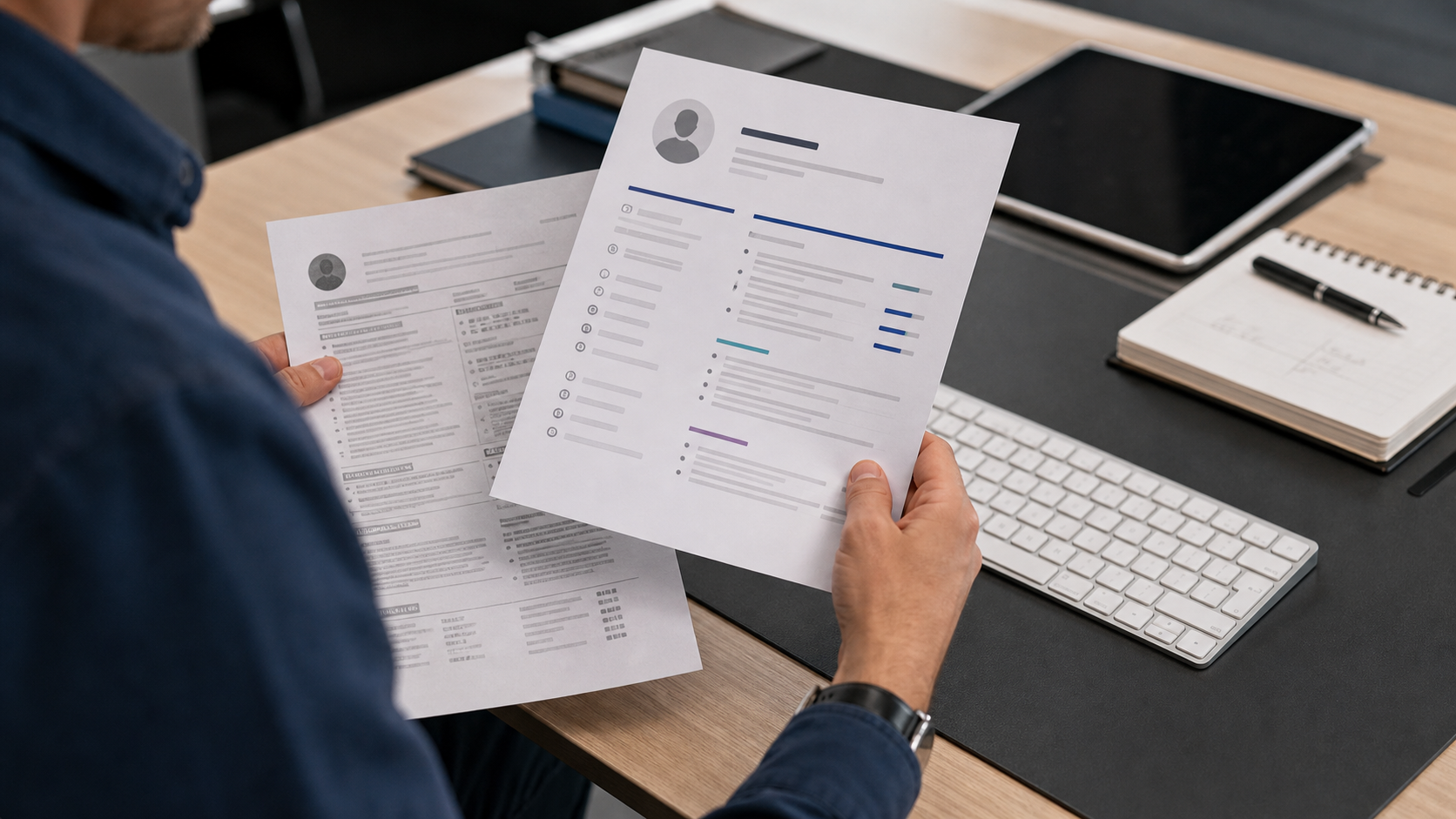 Two stylized resume versions with a skills section made clearer