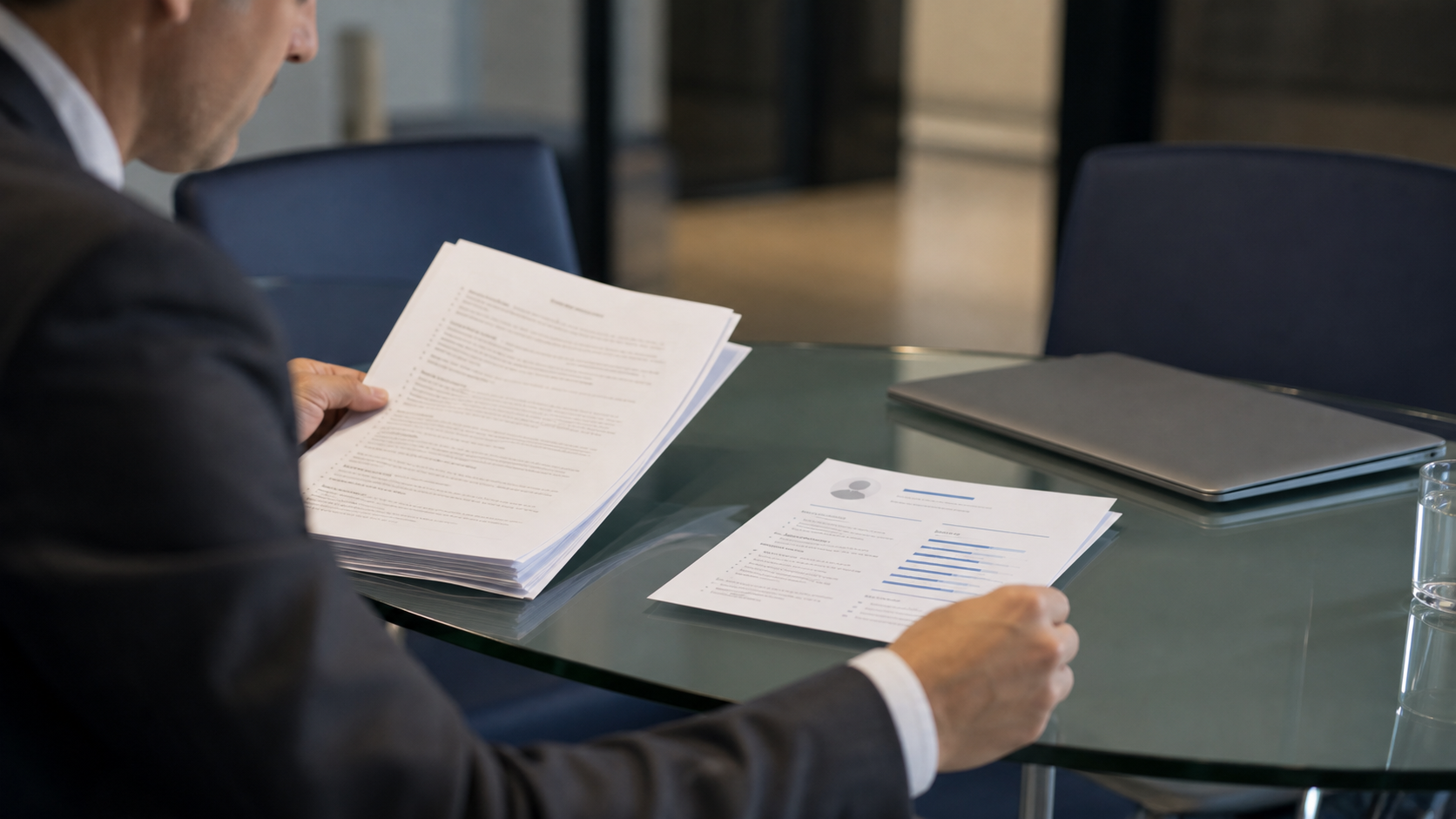 Two printed resume layouts side by side on a desk