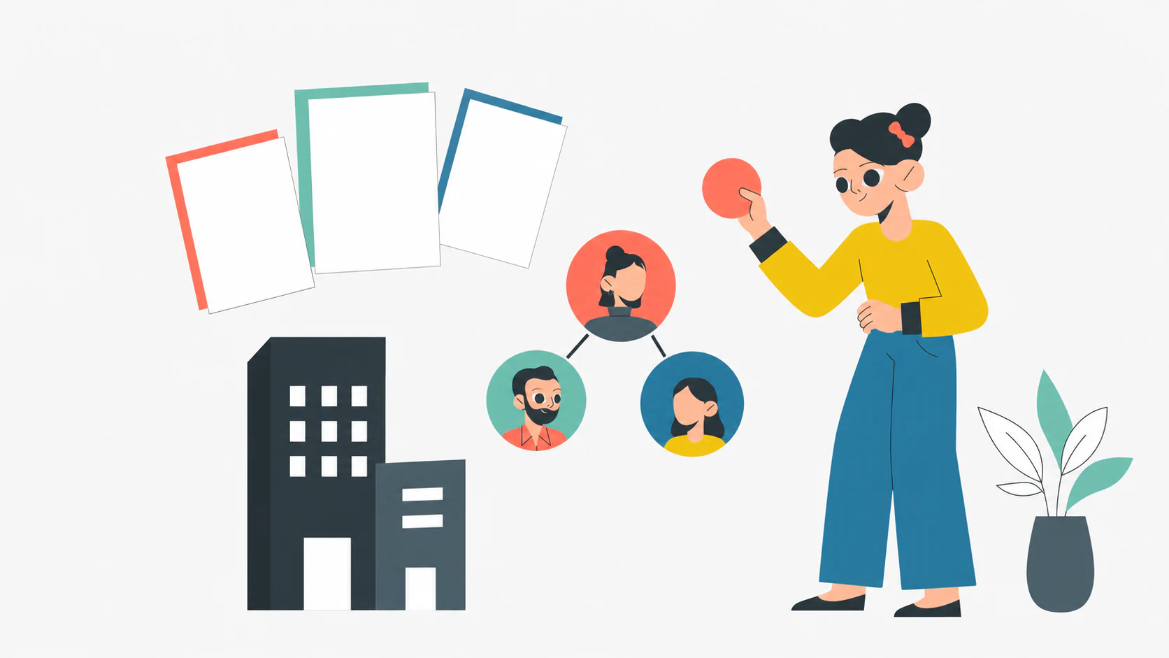 Un candidato organiza oportunidades, contactos profesionales y empresas objetivo
